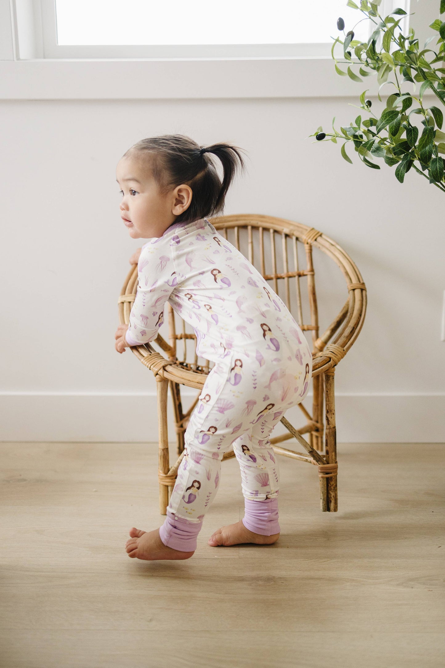 Mermaid Bamboo Zippy Romper Baby Girl Pajamas PJs Zipper