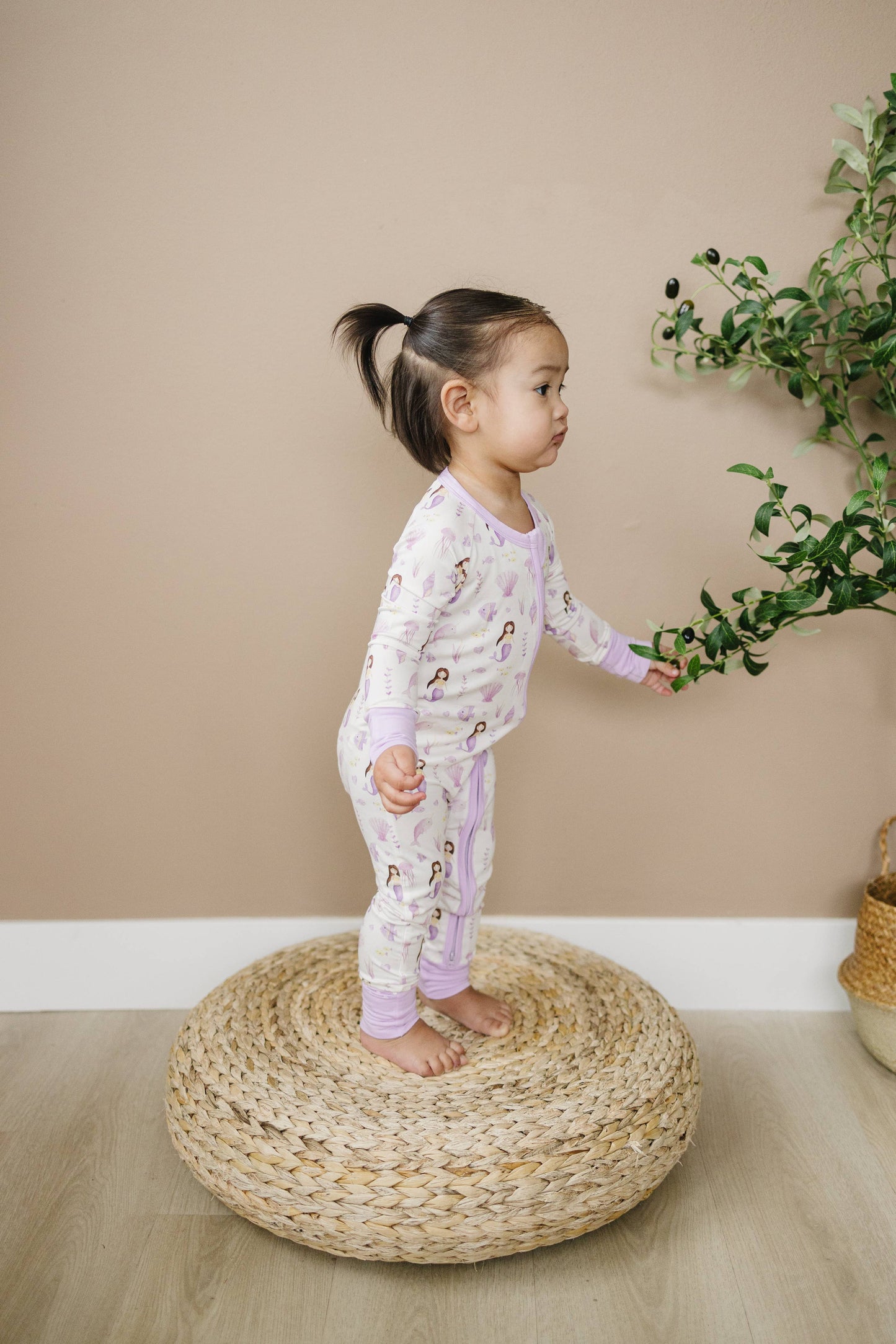 Mermaid Bamboo Zippy Romper Baby Girl Pajamas PJs Zipper