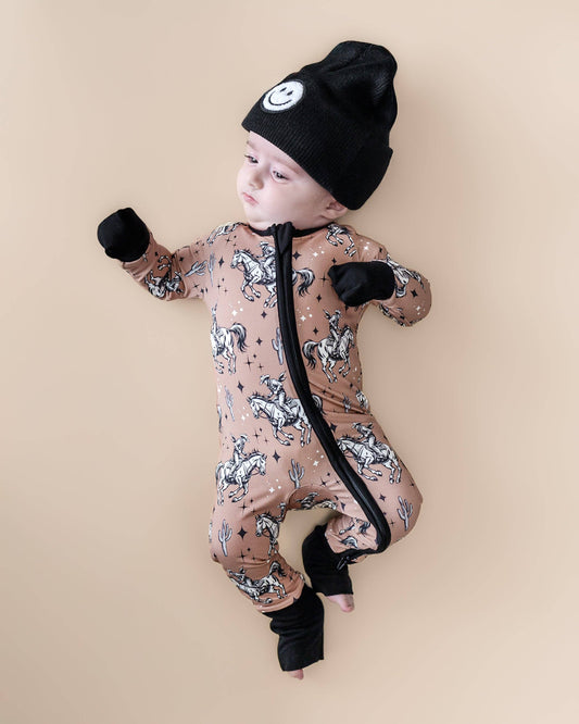 Bamboo Western Baby Zip Romper | Desert Cowboy